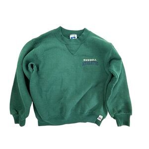 Vintage Russell Athletic Sweatshirt Boy Large USA Crewneck Pullover 90's Green